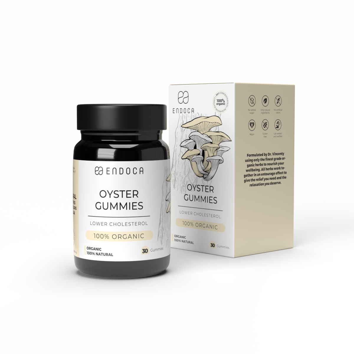 Jeleuri Ciupercă Stridii Endoca – Oyster Gummies cu Pleurotus ostreatus organic, 30 buc - imagine 3