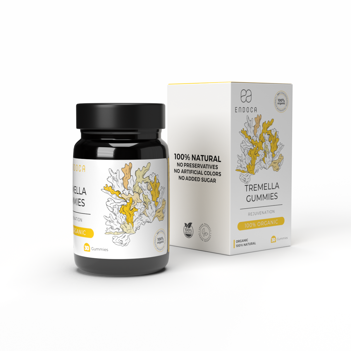 Jeleuri Tremella Endoca – Tremella Mushroom Gummies cu Tremella fuciformis organic, 30 buc - imagine 4