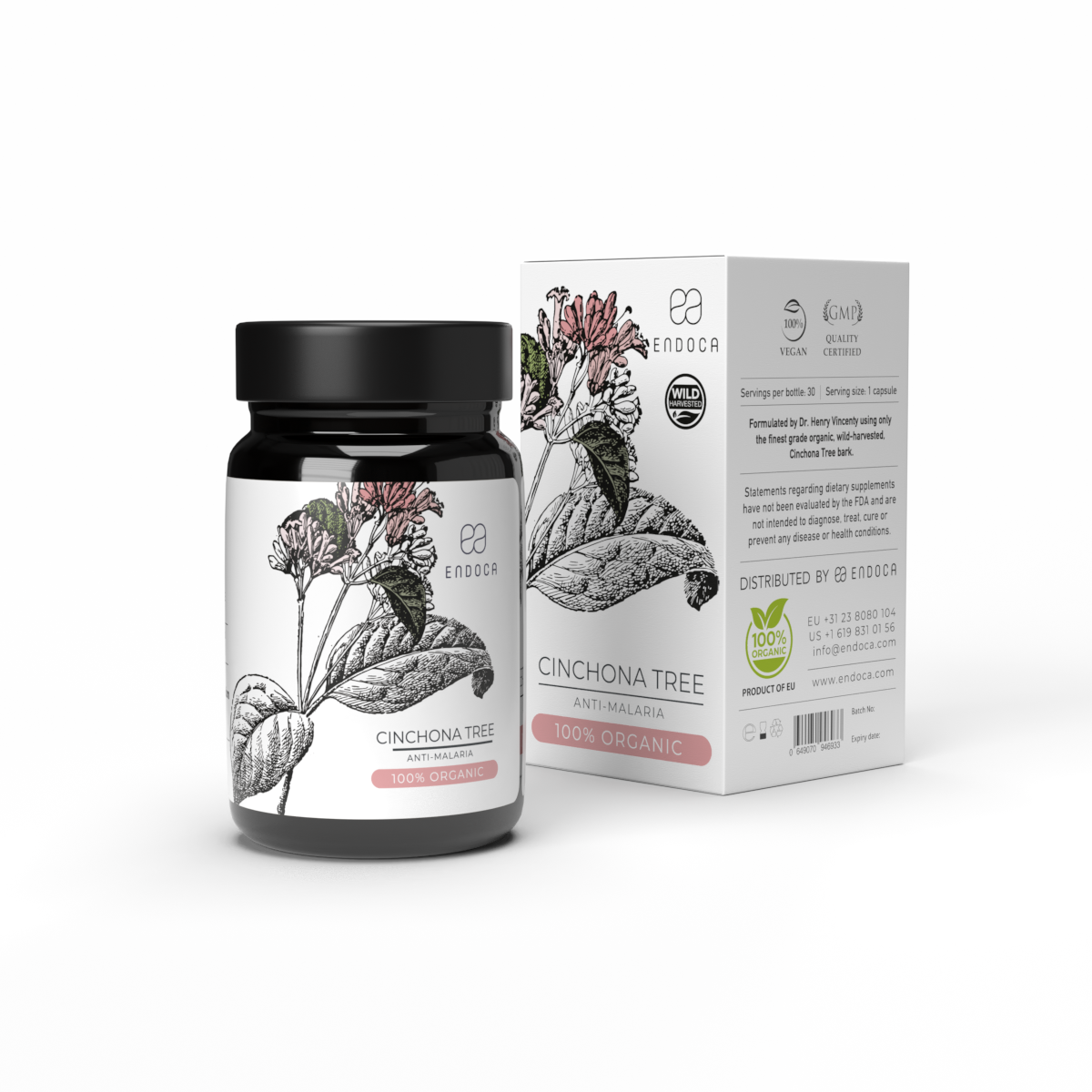 Capsule Quina Endoca – scoarță organică de Cinchona, 30 capsule - imagine 3