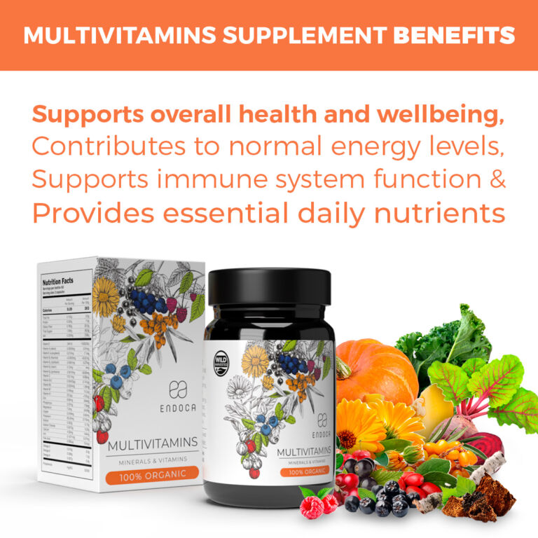 Multivitamine Organice Endoca – pudră plant-based cu vitamine, minerale și extracte botanice, 90 g - imagine 4