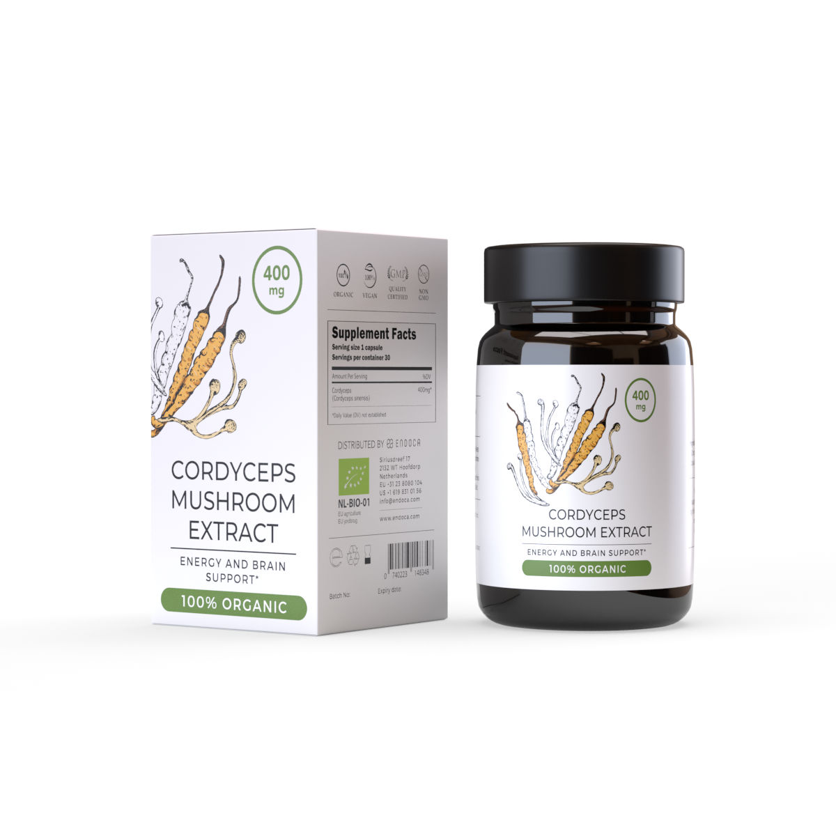 Cordyceps Endoca – extract organic de Cordyceps sinensis, 30 buc