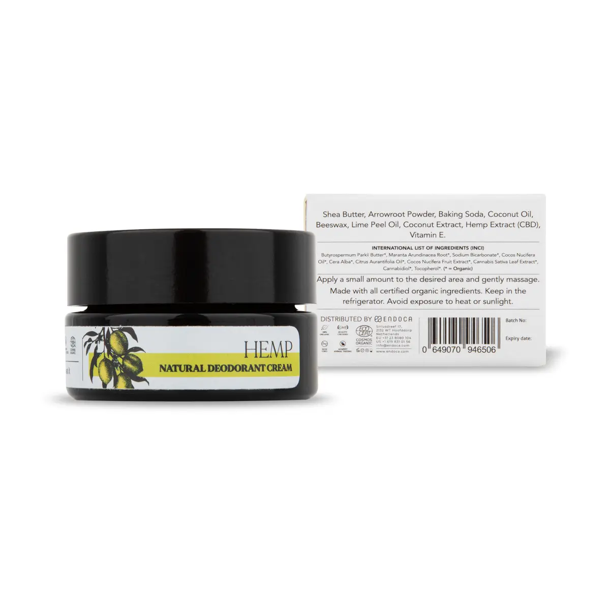 Deodorant natural cremă cu extract de cânepă Endoca – protecție naturală pentru subraț - imagine 3