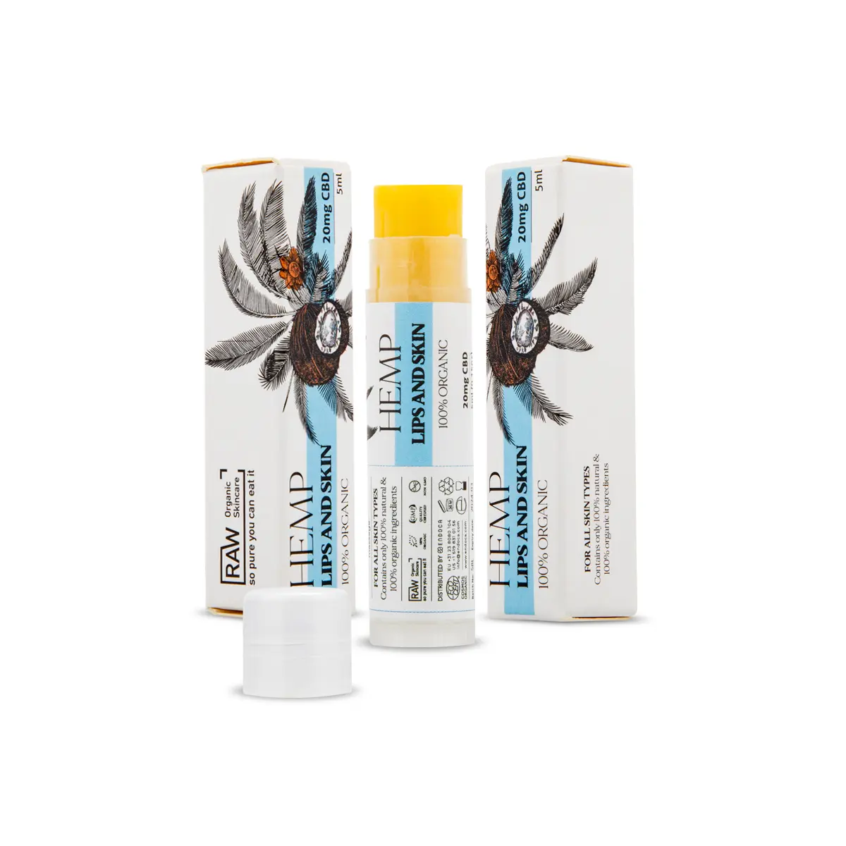 Balsam natural cu extract de cânepă Endoca pentru buze și piele