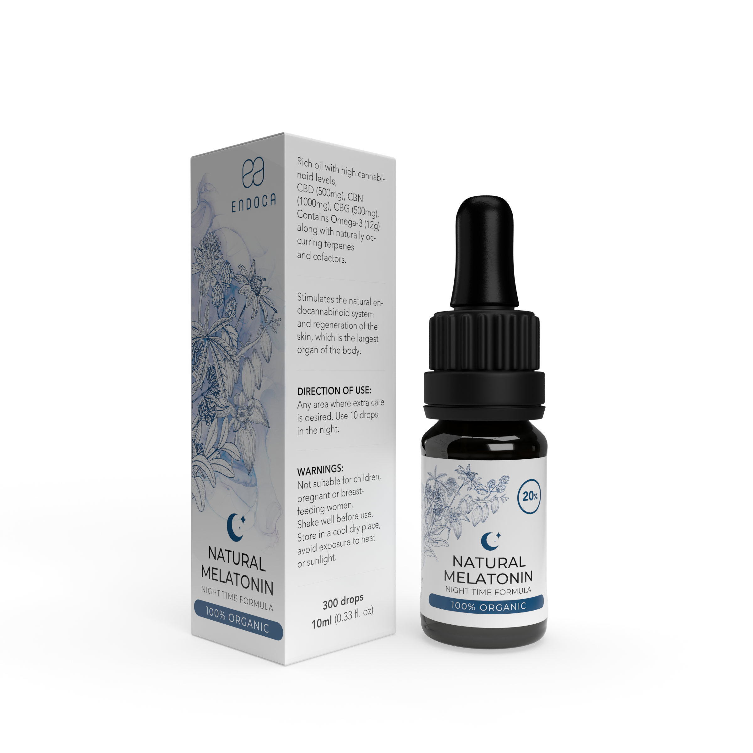 Ulei natural pentru rutina de seară cu extract de cânepă Endoca