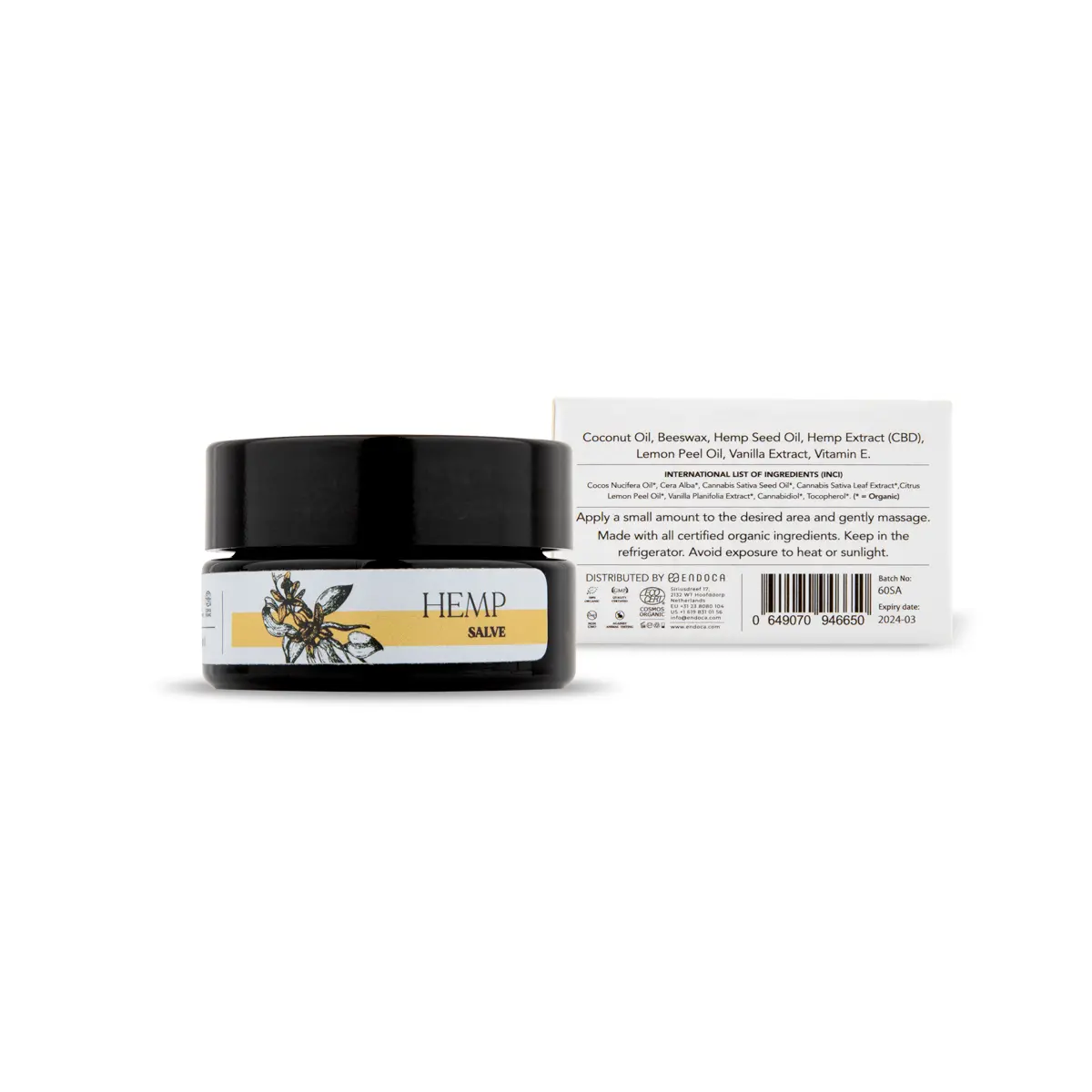 Unguent natural cu extract de cânepă Endoca – pentru față și corp - imagine 3