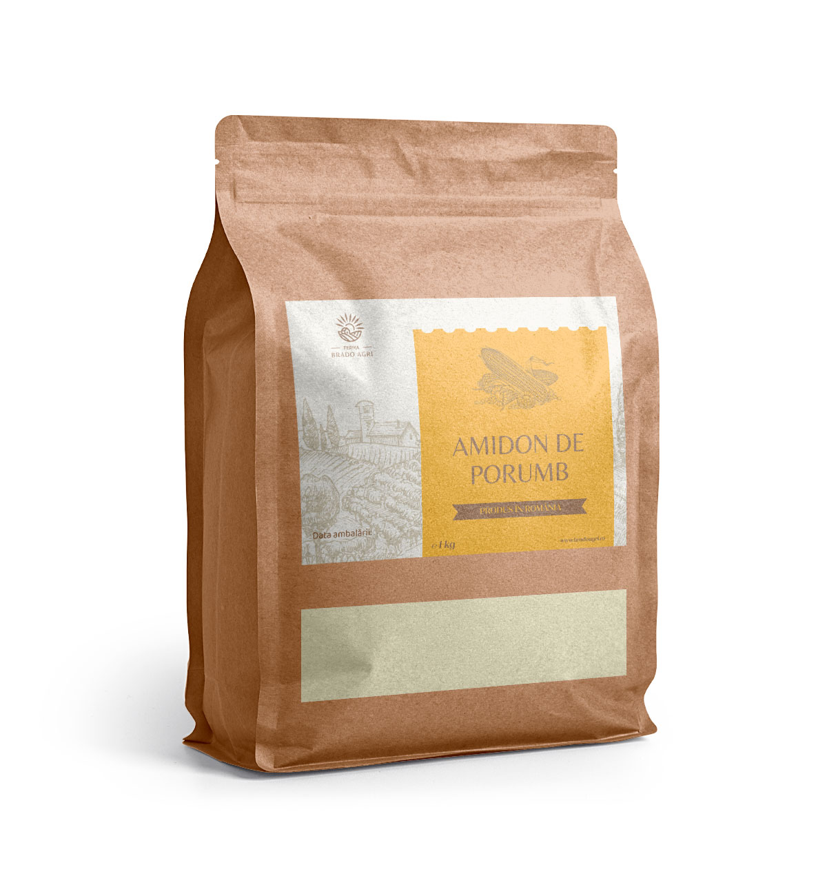 Amidon de porumb Brado Agri 1 kg pudră fină fără gluten