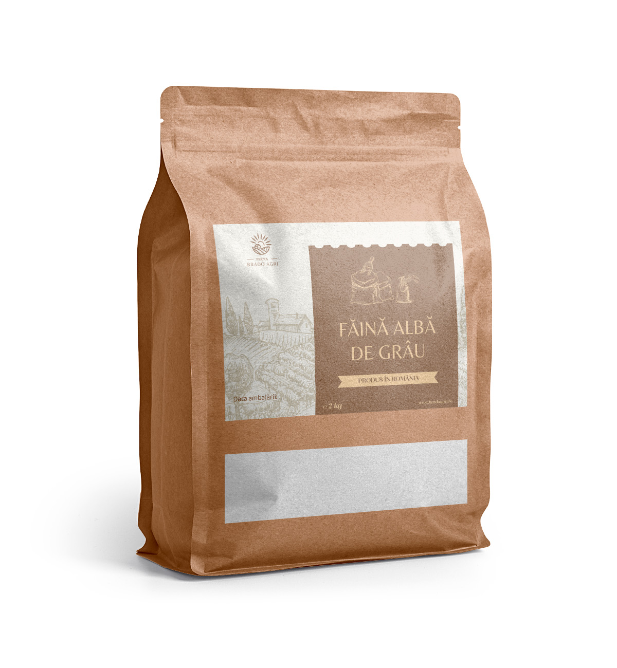 Făină albă de grâu Brado Agri 2 kg pentru coacere și patiserie
